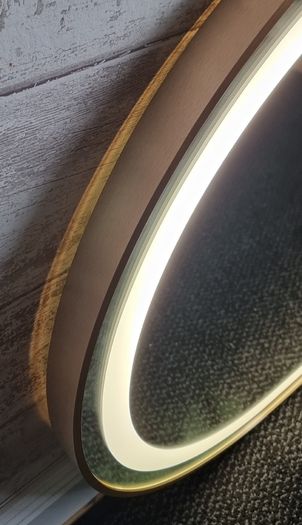 LED Bathroom Mirror Gold Antifog Weather Wi-Fi Station Flowing LED140x80cm