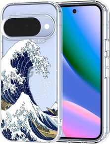 Pixel 10 Case/Pixel 10 Pro Case, Shockproof Military-Grade Protection 6.6ft Drop Tested, Clear Phone Case for Pixel 10/10 Pro, Great Wave Design