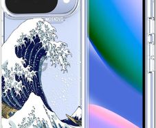 Pixel 10 Case/Pixel 10 Pro Case, Shockproof Military-Grade Protection 6.6ft Drop Tested, Clear Phone Case for Pixel 10/10 Pro, Great Wave Design
