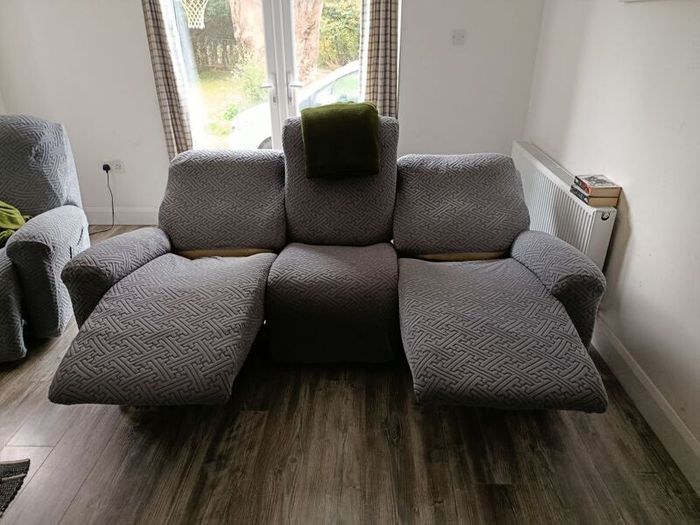 Cream leather recliner