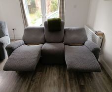 Cream leather recliner