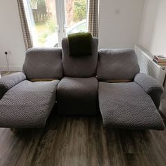 Cream leather recliner