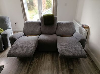 Cream leather recliner