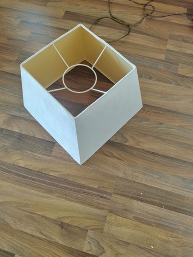 Cream faux suede lamp shade