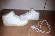 White leather Skechers high tops, size 1.5, vgc