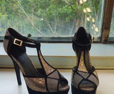 Office London T-Bar Platform Stilletto Sandals - Size 6 [UK]