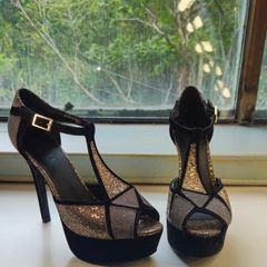 Office London T-Bar Platform Stilletto Sandals - Size 6 [UK]