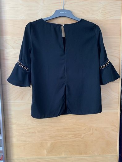 River Island Black & Gold Bell Sleeve Top