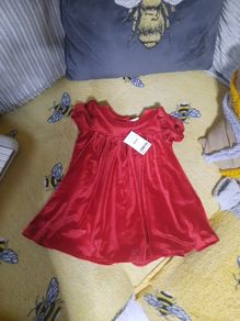 baby red velvet dress from next
