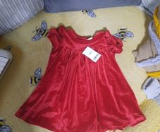 baby red velvet dress from next