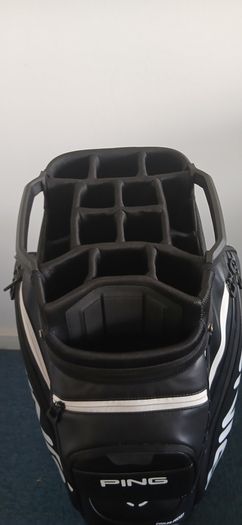 Ping DLX Black Leather Cart Golf Bag