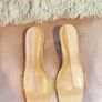 Zara Women Vinyl Mules with Methacrylate Heels Size 39 Image 4