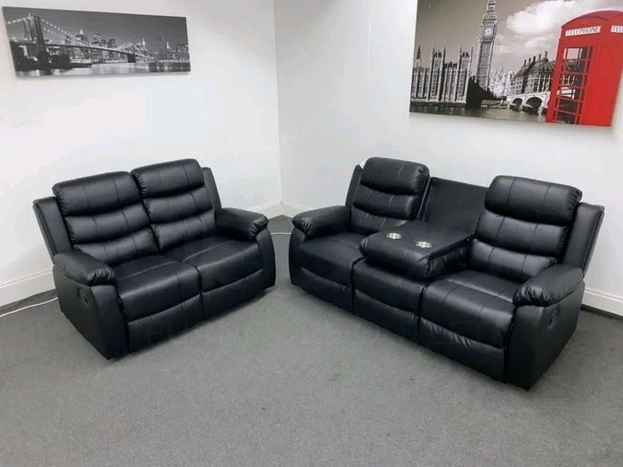 Roma 3+2 Manual Leather Recliner Sofa Set