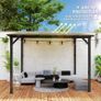3 x 3(m) Metal Pergola with UPF 50+ and Waterproof Polycarbonate Roof, Wall-Mounted or Free Standing Garden Gazebo, Wind-resistant Outdoor Sun Shade, Dark Grey Image 3