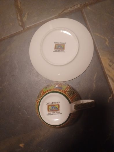 Celtic Peacock Cup & Saucer