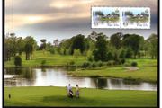2006 Ireland Ryder Cup Matches Commemorative Stamp Booklet Pane featuring stamps and photo of the K-Club Mint Never Hinged (MNH). Hibernian HP165