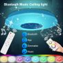 60W LED Full Color Ceiling Light RGB Dimmable Bluetooth Music Speaker APP Remote Image 7