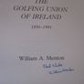 The Golfing Union Of Ireland 1891 - 1991, Signed Book Image 2
