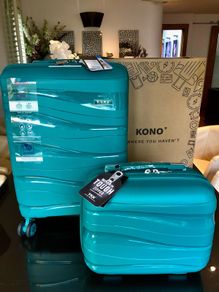 Kono Luggage Suitcase Cabin Rigid Polypropylene Travel Suitcase with 4 Wheels and TSA Lock 2094, Green, Luggage Set