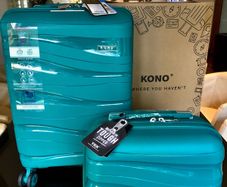 Kono Luggage Suitcase Cabin Rigid Polypropylene Travel Suitcase with 4 Wheels and TSA Lock 2094, Green, Luggage Set