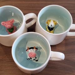 Cute Animal Ceramic Coffee Tea Cocoa Cup with Handle Juice Milk Tea Mug