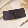Unisex Genuine Leather Bifold Wallet Slim Vintage Brown Leather Wallet with Multiple Card Slots Image 3