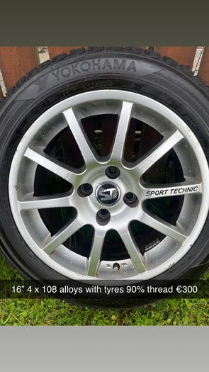 4x108 "16 alloys with 90% tyres