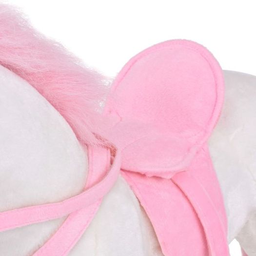Standing Plush Toy Unicorn White and Pink XXL