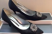 Glitz Ladies Black Satin Party Shoes Eu 38 Size 5