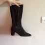 Ladies Marks and Spencer Black Leather & Suede long leg zip up boots New size 6 1/2 Image 3