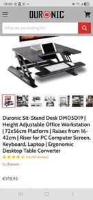 Duronic DM05D19 Sit-Stand Desk Converter / Standing Desk Riser