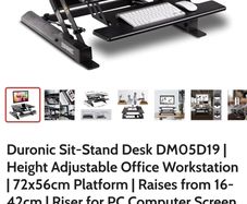Duronic DM05D19 Sit-Stand Desk Converter / Standing Desk Riser