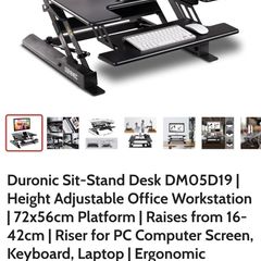 Duronic DM05D19 Sit-Stand Desk Converter / Standing Desk Riser
