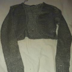Grey Sparkly Bolero