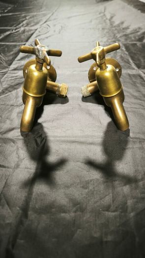 2 sets of Old brass taps