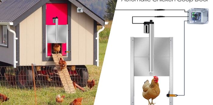 30 by 30CM Automatic Chicken Coop Door Opener Kit with Programmable Timer Controller,and Remot control