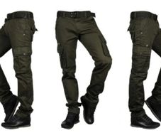 Cargo pants with a belt.