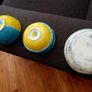Handmade Studio Pottery Bowl & Dish Set - Turquoise & Yellow Image 3