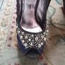 Beautiful Navy Beaded Shoes Image 2