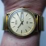 Vintage Rare 1980s Seiko SQ 8C23-6010 Day Date Quartz Gold Plated Gents Watch Image 2