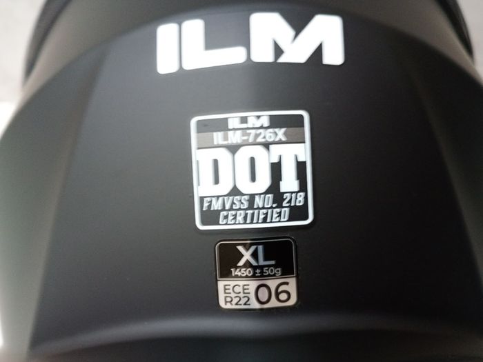 ILM Matte Black Motorbike Helmet size XL 61-62cm
