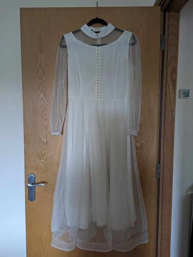 White elegant midi dress