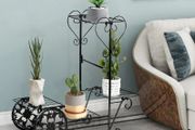 BRAND NEW 4 Tiers Fashion Iron Plant Stand Flower Shelf for Rack Balcony Simple Indoor Living Room Coffee Bar Garden Flower Pot Shelf
