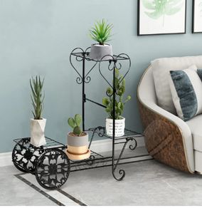 BRAND NEW 4 Tiers Fashion Iron Plant Stand Flower Shelf for Rack Balcony Simple Indoor Living Room Coffee Bar Garden Flower Pot Shelf