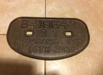 railway carriage Wagon plate free postage