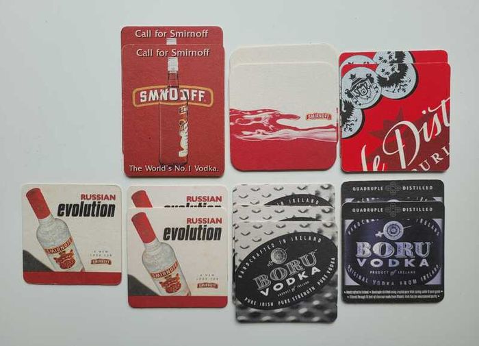 Vintage Irish Pub Vodka Beer Mats/Coasters from the 1990s & 2000s