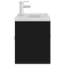 Sink Cabinet with Built-in Basin Black Chipboard Image 6