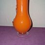1960's Orange ruffled blown glass vase Image 7