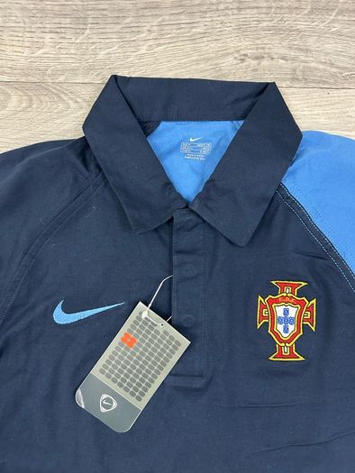 New Vintage 2003 Nike Portugal Long Sleeve Polo Rugby Shirt Mens Medium