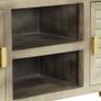 TV Cabinet Solid Mango Wood Grey with Brass 110x30x48 cm Image 7
